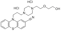 2-(2-(4-(3-(2-Cyano-10-phenothiazinyl)propyl)-1-piperazinyl)ethoxy)eth anol dihydrochloride 结构式