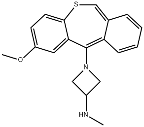 2-Methoxy-11-(3-methylamino-1-azetidinyl)dibenzo[b,e]thiepin 结构式