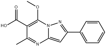 7-METHOXY-5-METHYL-2-PHENYLPYRAZOLO[1,5-A]PYRIMIDINE-6-CARBOXYLIC ACID 结构式