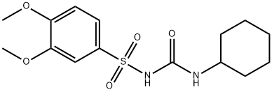 1-Cyclohexyl-3-(3,4-dimethoxyphenylsulfonyl)urea 结构式