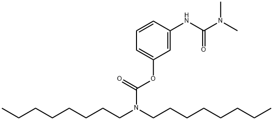 1,1-Dimethyl-3-(m-hydroxyphenyl)urea dioctylcarbamate 结构式