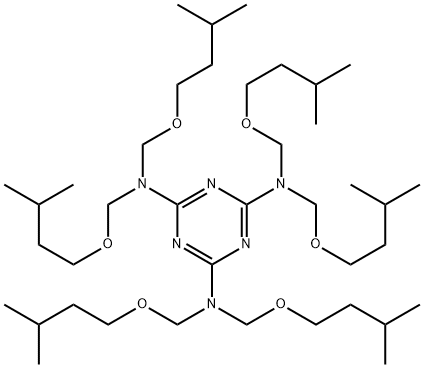 s-Triazine-1,3,5-triamine, hexakis(isopentyloxymethyl)- 结构式