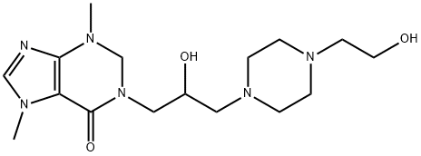 6(1H)-Purinone, 2,3-dihydro-3,7-dimethyl-1-(2-hydroxy-3-(4-(2-hydroxye thyl)piperazinyl)propyl)- 结构式