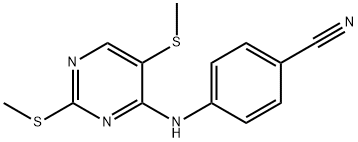 4-[[2,5-bis(methylsulfanyl)pyrimidin-4-yl]amino]benzonitrile 结构式