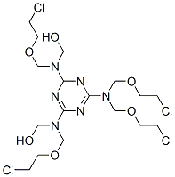 [[6-[Bis(2-chloroethoxymethyl)amino]-1,3,5-triazine-2,4-diyl]bis[(2-chloroethoxymethyl)imino]]dimethanol 结构式