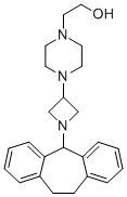 4-(1-(10,11-Dihydro-5H-dibenzo(a,d)cyclohepten-5-yl)azetidin-3-yl)pipe razineethanol 结构式