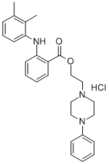 Piperazineethanol, 4-phenyl-, o-(2,3-dimethylphenylamino)benzoate, hyd rochloride 结构式