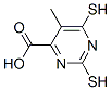 2,6-Dimercapto-5-methyl-4-pyrimidinecarboxylic acid 结构式