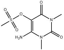 Methanesulfonic acid 6-amino-1,2,3,4-tetrahydro-1,3-dimethyl-2,4-dioxopyrimidin-5-yl ester 结构式