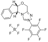 (5AS, 10BR)-(-)-5A,10B-二氢-2-(五氟苯基)-4H,6H-茚[2,1-B][1,2,4]三唑[4,3-D][1,4]醇四氟硼酸恶嗪 结构式