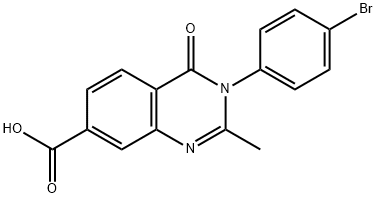 3-(4-bromophenyl)-2-methyl-4-oxo-quinazoline-7-carboxylic acid 结构式
