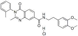 N-[2-(3,4-dimethoxyphenyl)ethyl]-2-methyl-3-(2-methylphenyl)-4-oxo-qui nazoline-7-carboxamide hydrochloride 结构式
