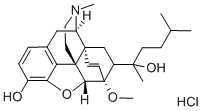 Morphinan-3-ol, 6,14-endoetheno-4,5-alpha-epoxy-7-(2-hydroxy-5-methyl- 2-hexyl)-6-methoxy-17-methyl-, hydrochloride 结构式