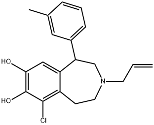 6-CHLORO-2,3,4,5-TETRAHYDRO-1-(3-METHYLPHENYL)-3-(2-PROPENYL)-1H-3-BENZAZEPINE-7,8-DIOL HYDROBROMIDE 结构式