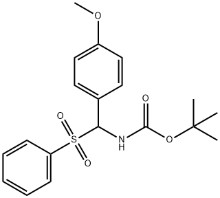 [(4-Methoxyphenyl)(phenylsulfonyl) methyl]carbamic acid tert-butyl ester 结构式