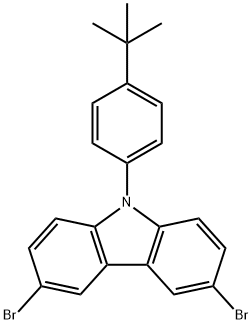 3,6-二溴-9-(4-叔丁基苯基)-9H-咔唑 结构式