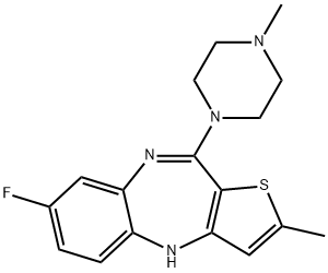 7-Fluoro-2-methyl-10-(4-methyl-1-piperazinyl)-4H-thieno(3,2-b)(1,5)ben zodiazepine 结构式