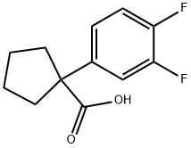 1-(3,4-二氟苯基)环戊烷甲酸 结构式