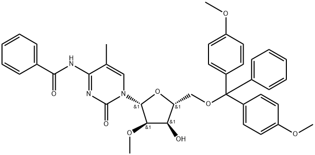 N4-BENZOYL-5'-O-(DIMETHOXYTRITYL)-5-METHYL-2'-O-METHYLCYTIDINE 结构式