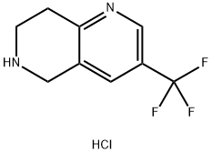 3-(三氟甲基)-5,6,7,8-四氢-1,6-萘啶盐酸盐 结构式