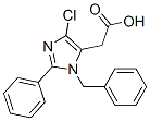 1-benzyl-4-chloro-2-phenylimidazole-5-acetic acid 结构式