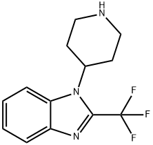 1-(4-哌啶基)-2-三氟甲基-1H-苯并咪唑 结构式