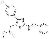 5-Thiazoleacetic acid, 4-(4-chlorophenyl)-2-((phenylmethyl)amino)-, me thyl ester 结构式