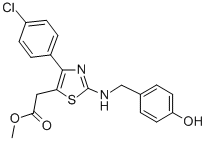 5-Thiazoleacetic acid, 4-(4-chlorophenyl)-2-(((4-hydroxyphenyl)methyl) amino)-, methyl ester 结构式