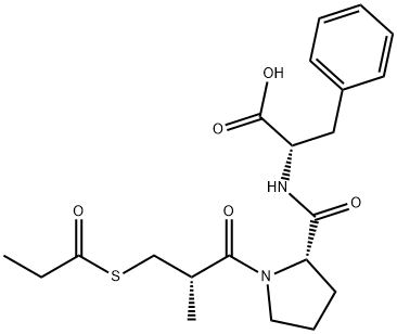 (S)-N-(1-(2-Methyl-1-oxo-3-((1-oxopropyl)thio)propyl)-L-prolyl)-L-phen ylalanine 结构式