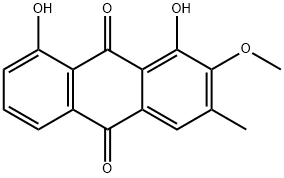 1,8-DIHYDROXY-2-METHOXY-3-METHYL-ANTHRAQUINONE 结构式