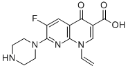 6-Fluoro-1,4-dihydro-4-oxo-7-(1-piperazinyl)-1-vinyl-1,8-naphthyridine -3-carboxylic acid 结构式