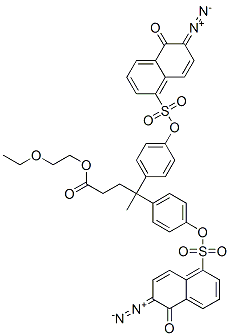 2-ethoxyethyl 4-[[(6-diazo-5,6-dihydro-5-oxo-1-naphthyl)sulphonyl]oxy]-gamma-[4-[[(6-diazo-5,6-dihydro-5-oxo-1-naphthyl)sulphonyl]oxy]phenyl]-gamma-methylbenzenebutyrate 结构式