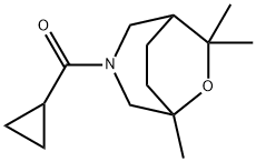 cyclopropyl-(1,9,9-trimethyl-8-oxa-3-azabicyclo[3.2.2]non-3-yl)methano ne 结构式