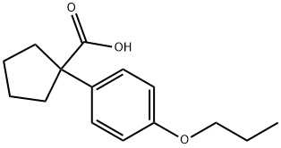1-(4-丙氧基苯基)环戊烷-1-羧酸 结构式