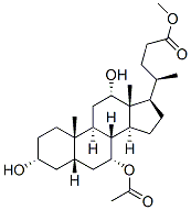 methyl (3alpha,5beta,7alpha,12alpha)-7-acetoxy-3,12-dihydroxycholan-24-oate  结构式