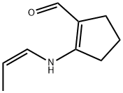 1-Cyclopentene-1-carboxaldehyde, 2-(1-propenylamino)-, (Z)- (9CI) 结构式