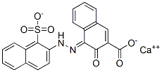 calcium (4E)-3-oxo-4-[(1-sulfonatonaphthalen-2-yl)hydrazinylidene]naphthalene-2-carboxylate 结构式