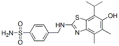 Benzenesulfonamide,  4-[[[6-hydroxy-4,5-dimethyl-7-(1-methylethyl)-2-benzothiazolyl]amino]methyl]- 结构式