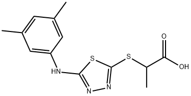 2-((5-((3,5-二甲基苯基)氨基)-1,3,4-噻二唑-2-基)硫代)丙酸 结构式