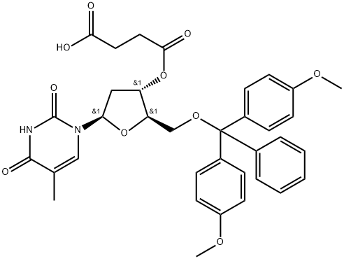 5'-O-(4,4'-二甲氧基三苯基甲基)-胸苷-3'-O-丁二酸 结构式