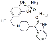 1-[1-[2-hydroxy-2-[4-hydroxy-3-(sulfamoylamino)phenyl]ethyl]-4-piperid yl]-2-oxo-3H-benzoimidazole hydrochloride 结构式