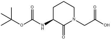(S)-2-(3-(叔丁氧羰基氨基)-2-氧代哌啶-1-基)乙酸 结构式