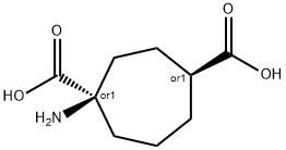 1,4-Cycloheptanedicarboxylicacid,1-amino-,cis-(9CI) 结构式