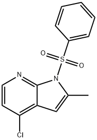 1H-Pyrrolo[2,3-b]pyridine, 4-chloro-2-Methyl-1-(phenylsulfonyl)- 结构式