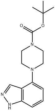 4-(1H-吲唑-4-基)哌嗪-1-羧酸叔丁酯 结构式