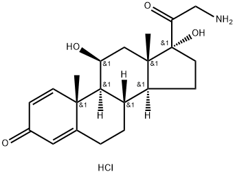 21-氨基-11,17-二羟基-(11b)-孕甾-1,4-二烯-3,20-二酮盐酸盐 结构式