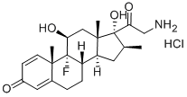 (11BETA,16BETA)-PREGNA-1,4-DIENE-3,20-DIONE,21-AMINO-9-FLUORO-11,17-DIHYDROXY-16-METHYL-,HYDROCHLORIDE 结构式