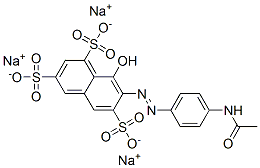 7-[[4-乙酰氨基苯基]偶氮]-8-羟基-1,3,6-萘三磺酸三钠 结构式