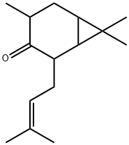 4,7,7-三甲基-2-(3-甲基-2-丁烯基)二环[4.1.0]-3-庚酮 结构式