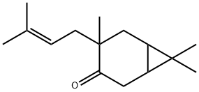 4,7,7-三甲基-4-(3-甲基-2-丁烯基)二环[4.1.0]-3-庚酮 结构式